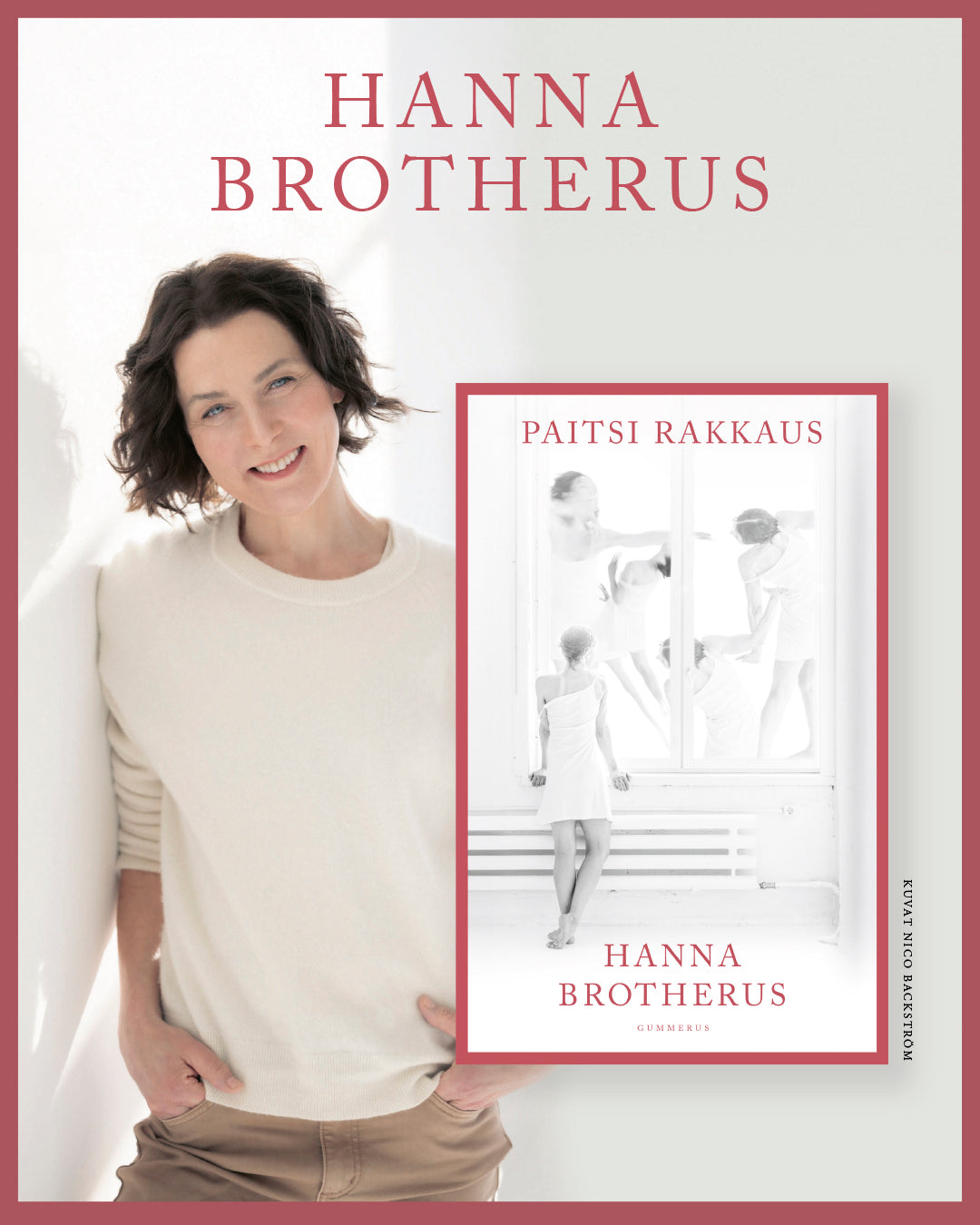 Kirjailta Hanna Brotheruksen kanssa 2.9. klo 18